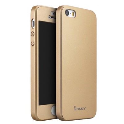 Husa apple iphone 8 ipaky full cover 360 auriu + folie cadou foto