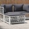 Gossi taburet de gradina cu perna, alb, material tesut