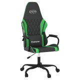 Cumpara ieftin Scaun de gaming de masaj, negru si verde, piele ecologica