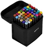 Set 48 de carioci profesionale, markere multicolore, cu cerneala pe baza de alcool, cap dublu Household NewTrend