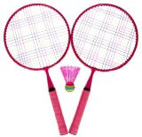 Set 2 rachete de badminton, ideale pentru copii, roz