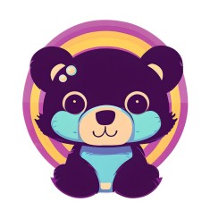 Sticker decorativ, Urs, Mov, 64 cm, 8737ST foto