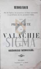 MEMORANDUM DE LA PRINCIPAUTE DE VALACHIE, 1858 - GREGOIRE BENGESCO foto