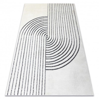 Modern covor MODE 8587 geometric crem / negru, 240x330 cm foto