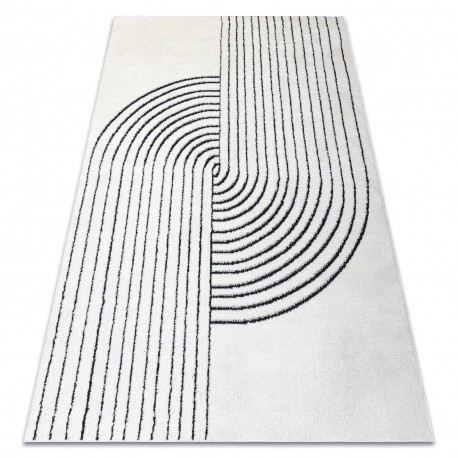 Modern covor MODE 8587 geometric crem / negru, 240x330 cm