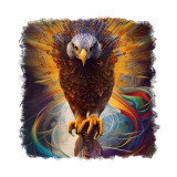 Cumpara ieftin Sticker decorativ, Vultur, Portocaliu, 55 cm, 6931ST, Oem