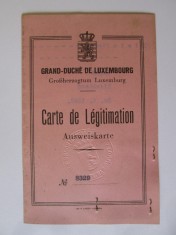 Rara! Carte de identitate/legitimatie zidar cu foto 125 x 80 mm Luxemburg 1954
