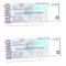 2 x Cec de calatorie 50 euro American Express Travelers Cheque, serie consecutiva, stare buna