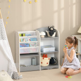 ZONEKIZ Raft pentru jucării pentru copii Mobilier dormitor din lemn, mobilier pentru sufragerie și creșă, 85x26x84cm, de culoare gri