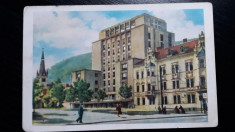 ORASUL STALIN - BRASOV - HOTEL CARPATI - PRINTRE PRIMELE CARTI POSTALE RPR foto