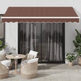 vidaXL Copertină retractabilă manual, maro, 350x250 cm 3215631
