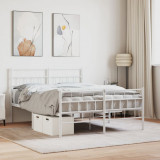 VidaXL Cadru de pat metalic cu tăblie, alb, 120x190 cm