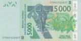 Bancnota Statele Africii de Vest 5.000 Franci 2017 - P217B UNC ( Benin - vezi descriere )
