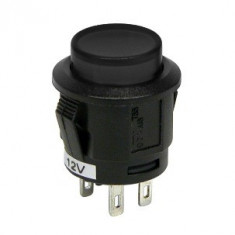 Intrerupator auto Carpoint 12V 20A rotund diametru 16,10mm , buton cu revenire , negru foto