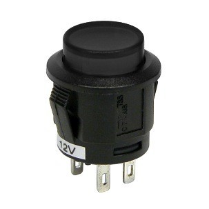 Intrerupator auto Carpoint 12V 20A rotund diametru 16,10mm , buton cu revenire , negru AutoDrive ProParts foto