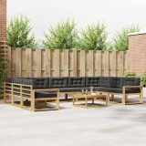 vidaXL Set de canapele de exterior cu pernă 10 pcs Alb și antracit 3387076