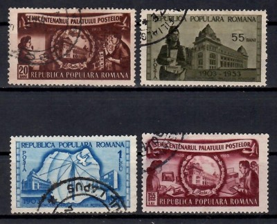 Romania 1953, LP.351 -Semicentenarul Palatului Poştelor, Stampilat foto