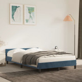 VidaXL Cadru de pat cu tăblie, albastru &icirc;nchis, 120x200 cm, catifea