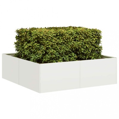 vidaXL Jardinieră alb 100x100x30 cm oțel foto