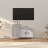 VidaXL Set dulapuri TV, 2 piese, gri sonoma, lemn prelucrat