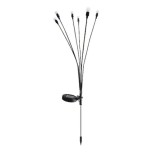 Set 2x lampa solara licurici, alb cald, cu 6 bulbi, impermeabil, din ABS, 60cm inaltime, negru