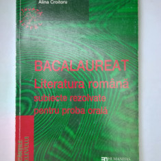 BACALAUREAT LITERATURA ROMANA SUBIECTE REZOLVATE PENTRU PROBA ORALA