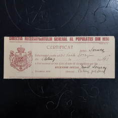 CERTIFICAT DE RECENSAMANT-JUDETUL SOMES-LOCALITATEA RETEAG-1930 foto