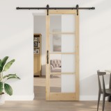 Ușă Glisantă vidaXL cu Set de Accesorii 78x211 cm Ușă din Lemn Masiv de Pin, Ușă Interioară vidaXL cu Sticlă &#039;ORKDAL&#039;78x211x4 cm Ușă din Lemn Masiv de