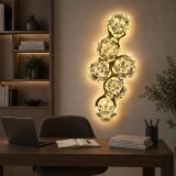 Aplica LED decorativa cu cristal BLOSSOM, 3 temperaturi de lumina, aurie