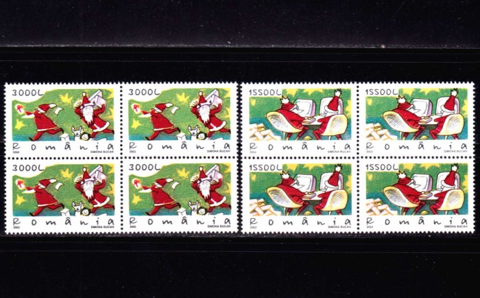 RO 2002 ,LP 1597 ,&quot;Craciunr&quot;, serie bloc de 4 , MNH