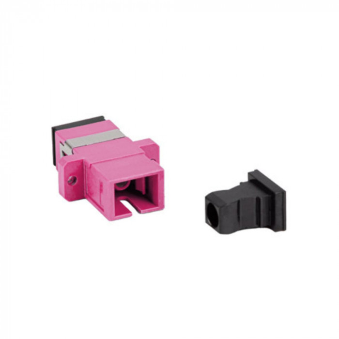 Adaptor retea fibra optica cu conectori SC UPC, Lanberg 43369, MM SIMPLEX OM4, violet