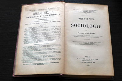 Principes de sociologie Franklin H. Giddins V.Giard &amp;amp; E.Briere 1897 foto