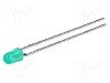 Dioda LED, 3mm, verde, 1...2,3mcd, 2mA, 1,8...2,2V, BROADCOM (AVAGO) - HLMP-1790