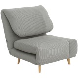 HOMCOM 2 &icirc;n 1 Fotoliu extensibil Pat pentru oaspeți, cu suport reglabil Cord-Optik 82 cm x 89 cm x 83 cm Gri | Aosom Romania