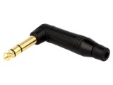 Mufă Jack 6,3mm Tată Stereo 90&deg; pe Cablu