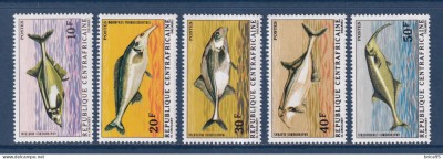 REPUBLICA CENTRADRICANA 1971-PESTI-SET COMPLET DE 5 TIMBRE NESTAMPILATE MNH foto