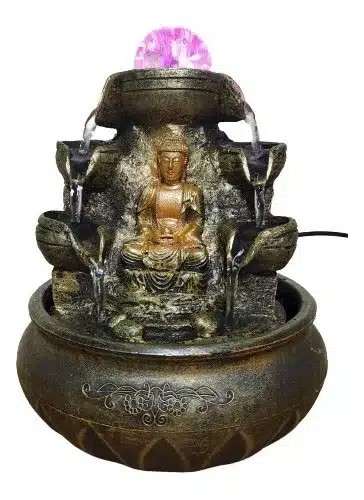 Fantana de apa Feng Shui in trepte cu lumina led si Buddha Medicine