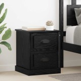 VidaXL Dulap de noapte cu sertar 2 pcs Stejar negru 39 x 39 x 47.5 cm