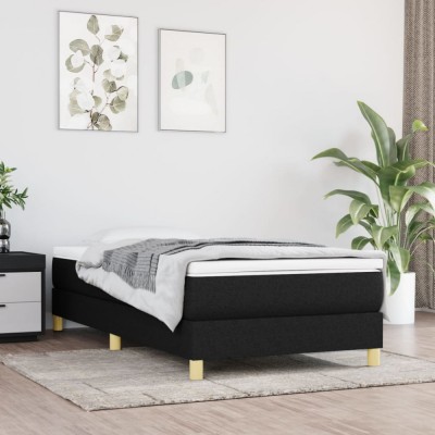 vidaXL Cadru de pat box spring, negru, 100x200 cm, textil foto