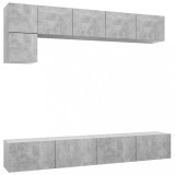 Cumpara ieftin Set de dulapuri TV, 5 piese, gri beton, lemn prelucrat