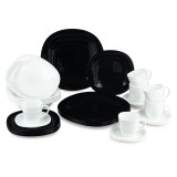 Set serviciu masa portelan 30buc. Carine Black&amp;White Handy KitchenServ, Luminarc