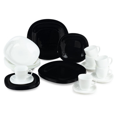 Set serviciu masa portelan 30buc. Carine Black&amp;amp;White Handy KitchenServ foto