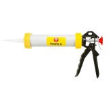 Pistol pentru silicon si mastic Topex, 300 ml, otel-aluminiu