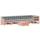 Set mobilier de gradina cu perne, 7 piese, lemn masiv douglas