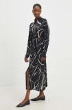 Answear Lab rochie culoarea negru, midi, dreaptă