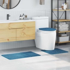vidaXL Covoraș de baie 3 pcs albastru 50 x 50 cm Polipropilenă