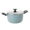 Cratita BergHOFF Slate, 24x14 cm, 5.6L, capac, Aluminiu, Sticla, Albastru HighLine Cooking