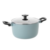 Cratita BergHOFF Slate, 24x14 cm, 5.6L, capac, Aluminiu, Sticla, Albastru HighLine Cooking