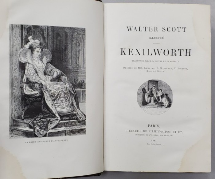 KENILWORTH de WALTER SCOTT - PARIS, 1881