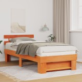 VidaXL Cadru de pat Maro ceruit 80 x 200 cm Lemn de brad solid